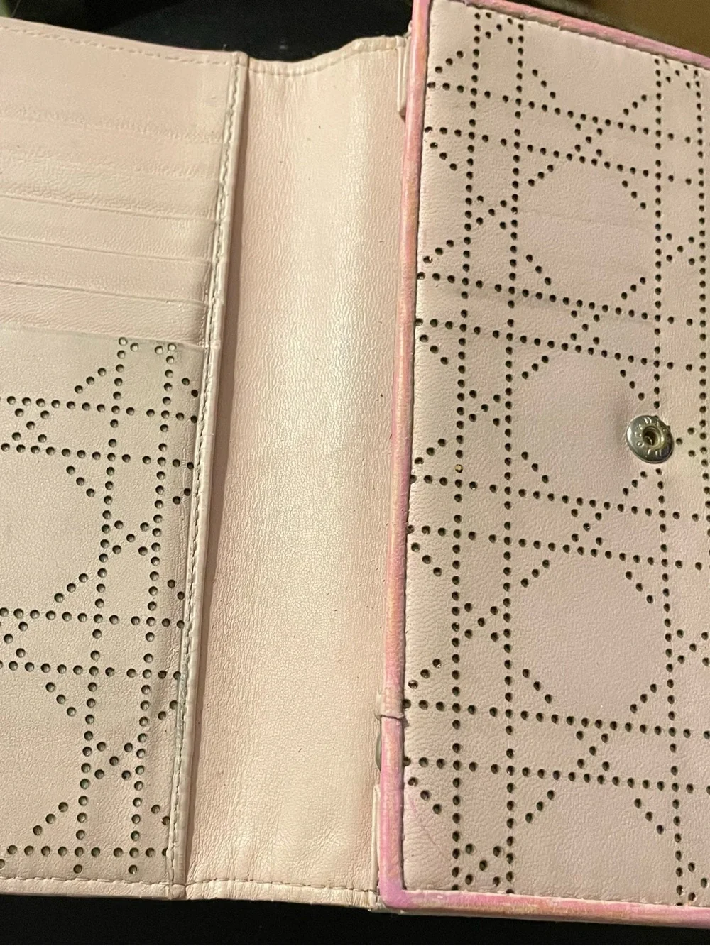 Dior Pink Perforated Leather Wallet - Designer Style